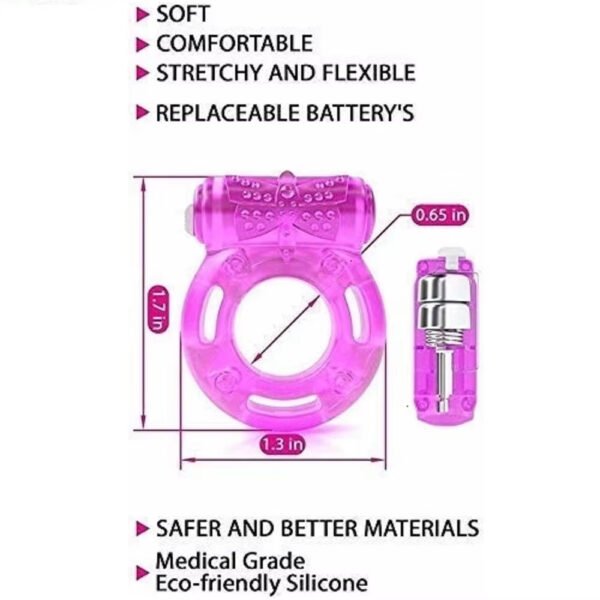 Butterfly Ring Delay And Vibration Long Lasting With Battery Included For Men Sensual Toys - Image 2